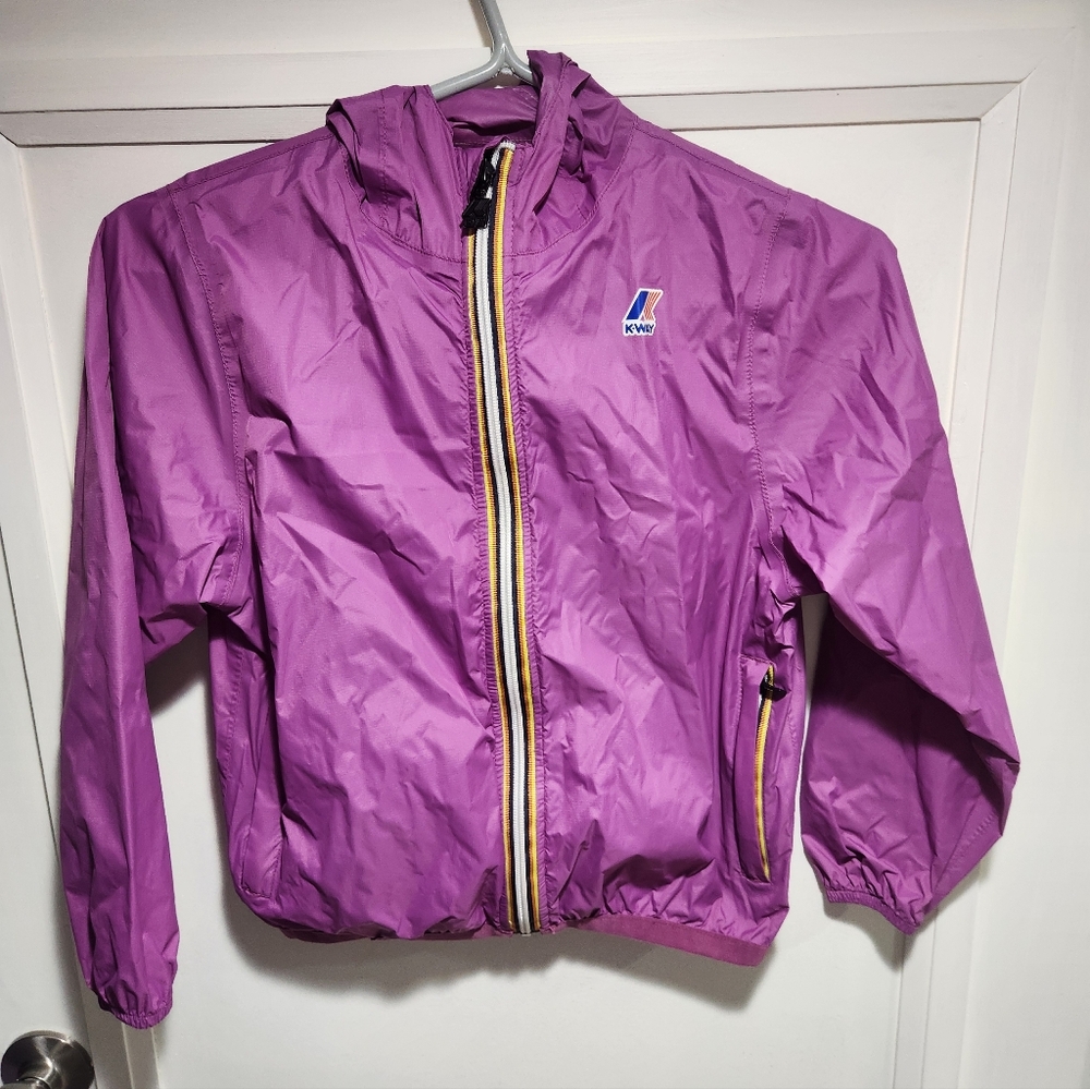 K-Way Le Vrai Claude 3.0 Kids Vibrant Purple Raincoat Size 8Y